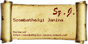 Szombathelyi Janina névjegykártya